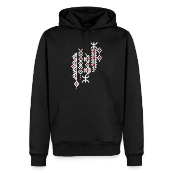 AMAZIGH BERBER KABYLE Z AMAZIGH KABYLE MOTIV - Männer Premium Bio Hoodie - Schwarz - Vorne - Nico (187cm)