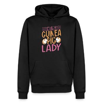 Crazy Guinea Pig Lady Cavy Lover Rodent - Men’s Premium Organic Hoodie - black - Front - Nico (187cm)