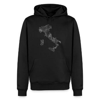 ITALY Abstract Map - Men’s Premium Organic Hoodie - black - Front - Nico (187cm)