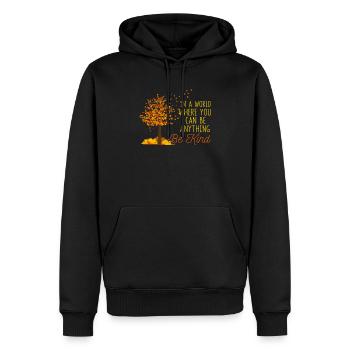 Dans un monde où vous pouvez être n’importe quoi, soyez - Sweat à capuche Premium bio Homme - noir - Devant - Nico (187cm)