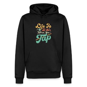 La vie est meilleure quand vous claquettez Danse à claquettes Danseur de claquettes - Sweat à capuche Premium bio Homme - noir - Devant - Nico (187cm)