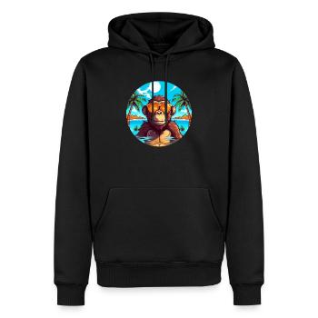 Affen am Strand: Einzigartiges Sommervergnügen - Männer Premium Bio Hoodie - Schwarz - Vorne - Nico (187cm)