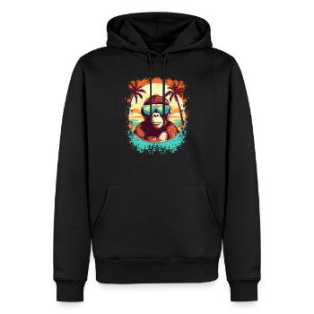 Monkey Business am Strand: Einzigartiger Sommerurlaub - Männer Premium Bio Hoodie - Schwarz - Vorne - Nico (187cm)