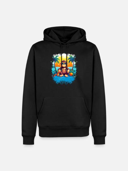 Tropical Monkey Paradise: Sjov og moderigtig Beac - Herre Premium økologisk hoodie - sort