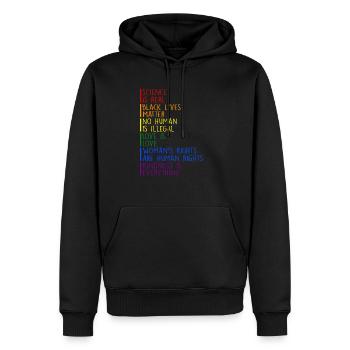Gay Pride Science Is Real Black Lives Matter - Men’s Premium Organic Hoodie - black - Front - Nico (187cm)