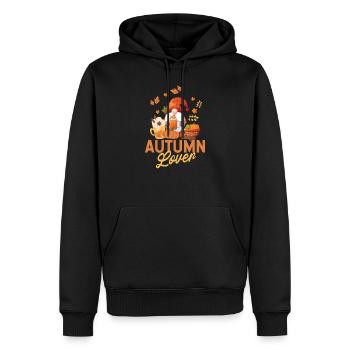 Herbstliebhaber Niedlich Hallo Herbst Blätter Gnom - Männer Premium Bio Hoodie - Schwarz - Vorne - Nico (187cm)