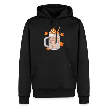 Pumpkin Spice And Chill Cute Fall Latte Mug Coffee - Männer Premium Bio Hoodie - Schwarz - Vorne - Nico (187cm)