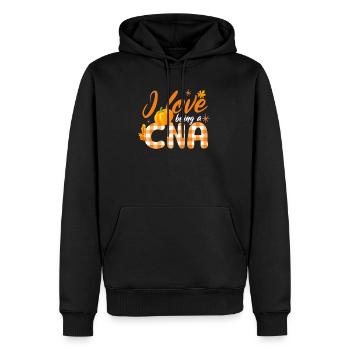 J’adore être un Cna Pumpkin Autumn - Sweat à capuche Premium bio Homme - noir - Devant - Nico (187cm)