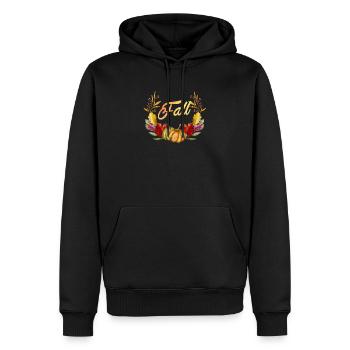Autumn Leaves Funny Pumpkin Lovers Halloween - Men’s Premium Organic Hoodie - black - Front - Nico (187cm)
