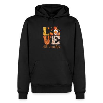 Liebe Kunst Lehrer Herbst Liebhaber Herbstblätter - Männer Premium Bio Hoodie - Schwarz - Vorne - Nico (187cm)