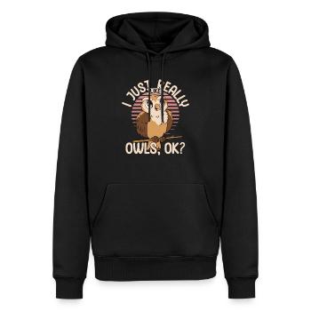 I Just Really Like Owls, Ok? Night Owl Nocturnal B - Männer Premium Bio Hoodie - Schwarz - Vorne - Nico (187cm)
