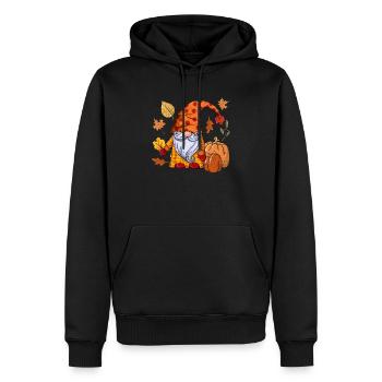 Gnome Autumn Leaves Autumn Lover Cute - Men’s Premium Organic Hoodie - black - Front - Nico (187cm)