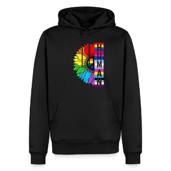 Humain Tournesol Arc-en-ciel Drapeau LGBT Fier Gay Pride - Sweat à capuche Premium bio Homme - noir - Devant - Nico (187cm)