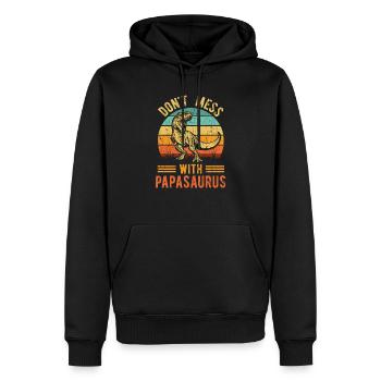 Papa Saurus Dinosaures Familles Dino Papasaurus - Sweat à capuche Premium bio Homme - noir - Devant - Nico (187cm)
