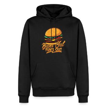 Buns Out Fun's Out Hamburger Food Meat Buns - Männer Premium Bio Hoodie - Schwarz - Vorne - Nico (187cm)