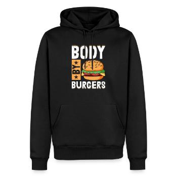 Body By Burgers Meat Buns Food Hamburger - Männer Premium Bio Hoodie - Schwarz - Vorne - Nico (187cm)