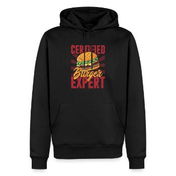 Certified Burger Expert Hamburger Food Meat Buns - Männer Premium Bio Hoodie - Schwarz - Vorne - Nico (187cm)