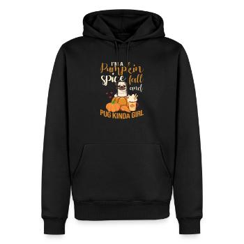 Ich bin ein Kürbisgewürz Herbst Mops Kinda Girl - Männer Premium Bio Hoodie - Schwarz - Vorne - Nico (187cm)