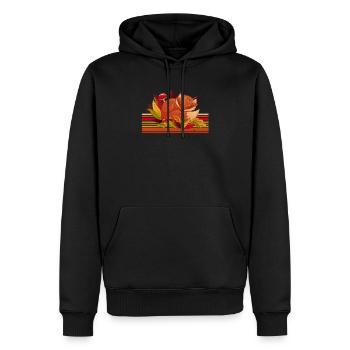 Roter Waldfuchs Baby Tierliebhaber Herbstblatt - Männer Premium Bio Hoodie - Schwarz - Vorne - Nico (187cm)