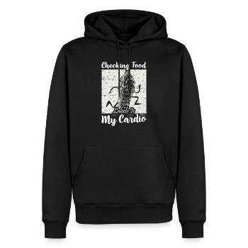 Vérifier les étiquettes des aliments est mon allergique aux noix de cardio - Sweat à capuche Premium bio Homme - noir - Devant - Nico (187cm)
