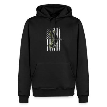 Archer Deer Hunt American Flag Bow - Sweat à capuche Premium bio Homme - noir - Devant - Nico (187cm)