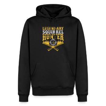 Legendary Squirrel Hunter Funny Hunt Vintage - Men’s Premium Organic Hoodie - black - Front - Nico (187cm)
