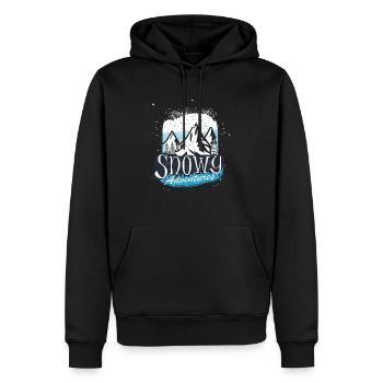 ABENTEUER IM SCHNEE - Männer Premium Bio Hoodie - Schwarz - Vorne - Nico (187cm)
