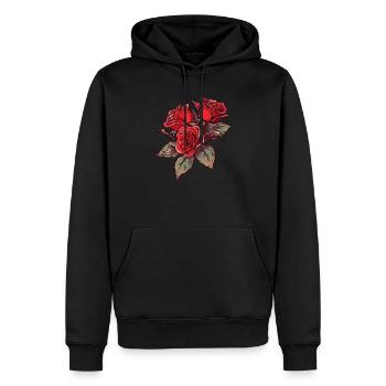 Vintage Blumen Kühle rote Rosen Neuheit Liebhaber Wortspiel - Männer Premium Bio Hoodie - Schwarz - Vorne - Nico (187cm)