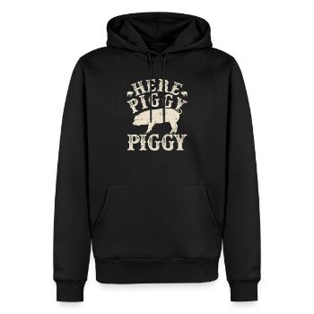 Ici Piggy Piggy Funny Sanglier - Sweat à capuche Premium bio Homme - noir - Devant - Nico (187cm)