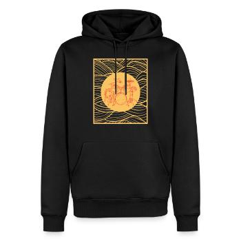 Batterie et Vibrations - Sweat à capuche Premium bio Homme - noir - Devant - Nico (187cm)
