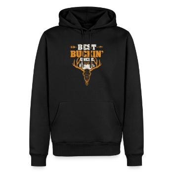 Best Buckin' Uncle Ever Hirschjäger Jagd Bucking - Männer Premium Bio Hoodie - Schwarz - Vorne - Nico (187cm)