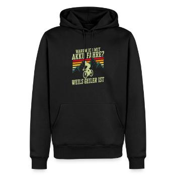 Why do I drive with a battery? Because it's is electro - Men’s Premium Organic Hoodie - black - Front - Nico (187cm)
