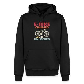 E-Bike chargé et déverrouillé Pedelec Electric - Sweat à capuche Premium bio Homme - noir - Devant - Nico (187cm)