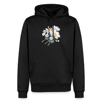 Cooler Blumenstrauß Blumen Gänseblümchen Humor Vintage Blumen - Männer Premium Bio Hoodie - Schwarz - Vorne - Nico (187cm)