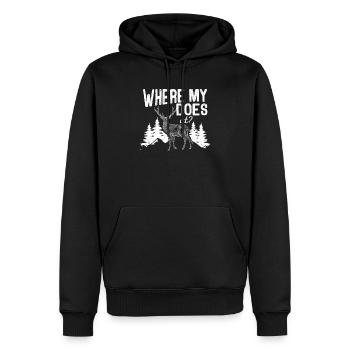 Wo meine Hündinnen bei Funny Deer Hunting Season - Männer Premium Bio Hoodie - Schwarz - Vorne - Nico (187cm)