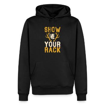 Zeig mir dein Gestell Lustiges Hirschgeweih Elch - Männer Premium Bio Hoodie - Schwarz - Vorne - Nico (187cm)