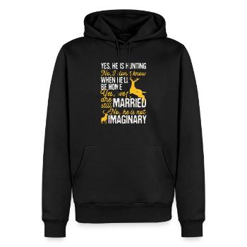 Ja, er ist Jagdliebhaber lustig Hirsch Elch Jäger - Männer Premium Bio Hoodie - Schwarz - Vorne - Nico (187cm)