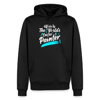 Officiellement la profession de peintre la plus cool au monde - Sweat à capuche Premium bio Homme - noir - Devant - Nico (187cm)