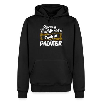 Officiellement le métier de peintre le plus cool du monde profess - Sweat à capuche Premium bio Homme - noir - Devant - Nico (187cm)