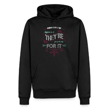 coding anonymous expect us hack out computer freak - Männer Premium Bio Hoodie - Schwarz - Vorne - Nico (187cm)