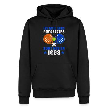 Meilleur Padéliste Né En 1993 - Sweat à capuche Premium bio Homme - noir - Devant - Nico (187cm)