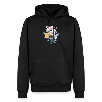Blumen Gänseblümchen Liebhaber Vintage Blumen Humor Neuheit - Männer Premium Bio Hoodie - Schwarz - Vorne - Nico (187cm)