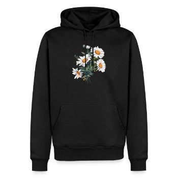 Daisy Lover Flowers Vintage Nouveauté Bouquet Floral - Sweat à capuche Premium bio Homme - noir - Devant - Nico (187cm)