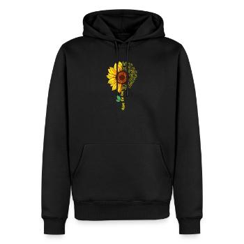 Langue des signes ASL Tournesol américain Partager l’amour - Sweat à capuche Premium bio Homme - noir - Devant - Nico (187cm)