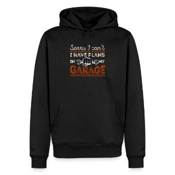Désolé, je ne peux pas, j’ai des projets dans mon - Sweat à capuche Premium bio Homme - noir - Devant - Nico (187cm)