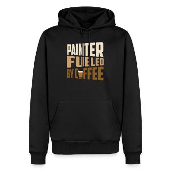 Peintre alimenté par le travail de la profession du café - Sweat à capuche Premium bio Homme - noir - Devant - Nico (187cm)
