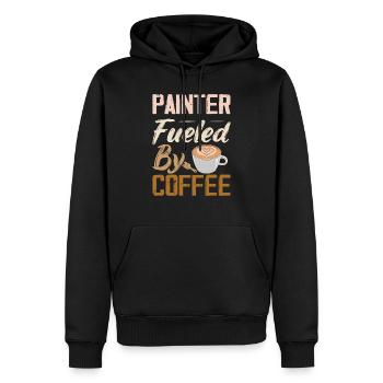 Peintre alimenté par la profession de café - Sweat à capuche Premium bio Homme - noir - Devant - Nico (187cm)