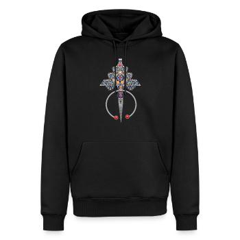 BIJOU AMAZIGH MAROC BERBERE - Sweat à capuche Premium bio Homme - noir - Devant - Nico (187cm)