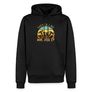 Ils m’appellent M. Fix It Funny Handyman Papa Rétro - Sweat à capuche Premium bio Homme - noir - Devant - Nico (187cm)
