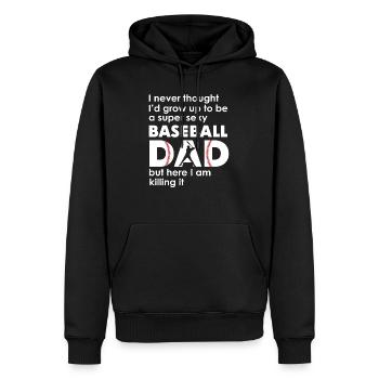 Ein super sexy Baseball-Vater, aber hier bin ich lustig - Männer Premium Bio Hoodie - Schwarz - Vorne - Nico (187cm)